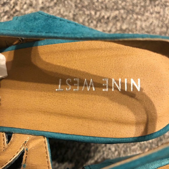 Nine West Smootheff turquoise Wedge Sandal size 9 - Picture 6 of 8